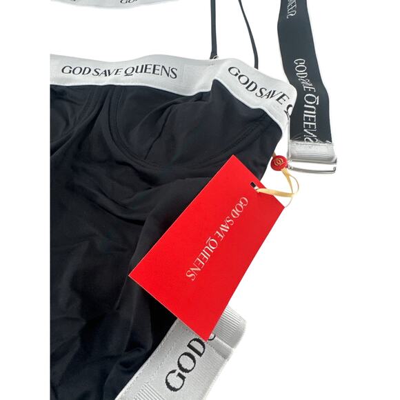 God Save Queens Black Carrara One Piece Bodysuit Size XS - Picture 4 of 7